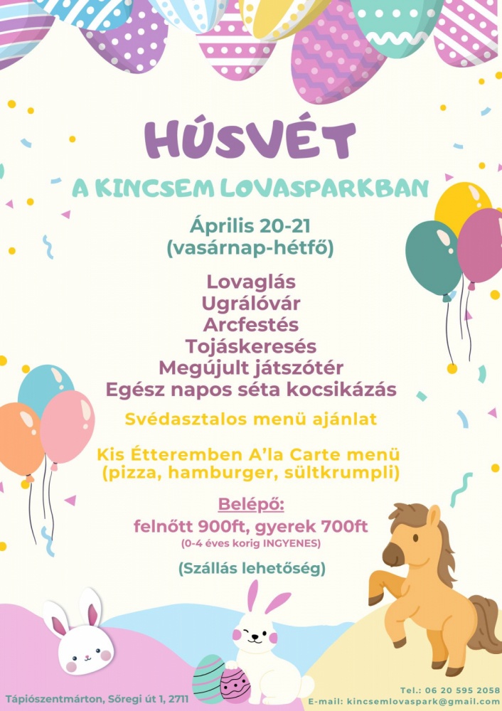 Húsvéti családi programok 2025. Nagy tojáskeresés, ünnepi élmények és ízek a Kincsem Lovasparkban