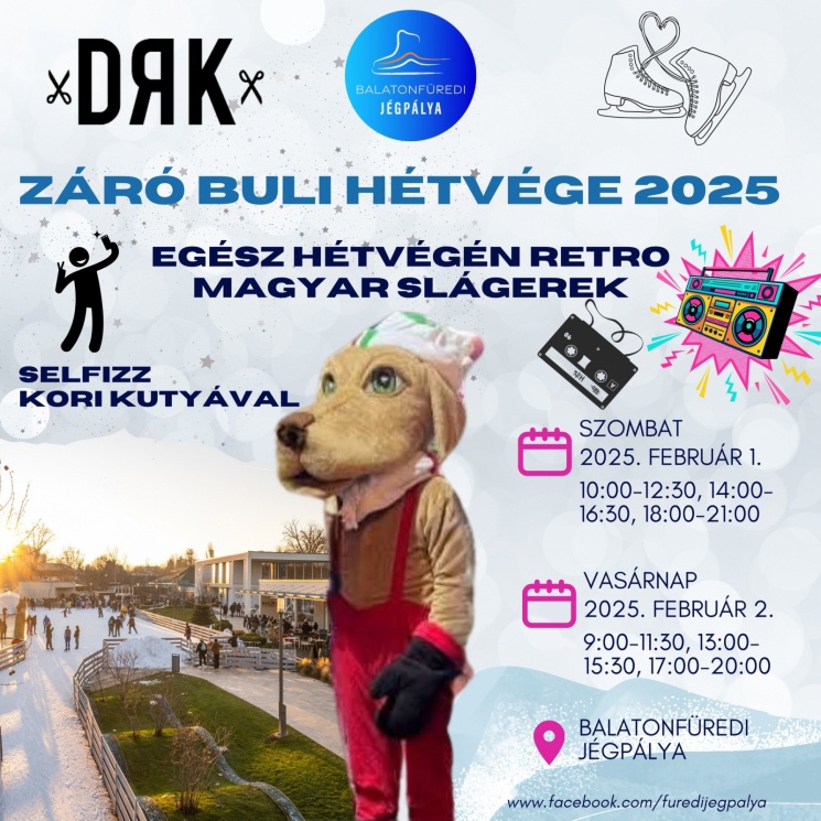 Balatonfüred korcsolyázás 2025. Egy kilométer hosszan lehet korcsolyázni a jégfolyosón!
