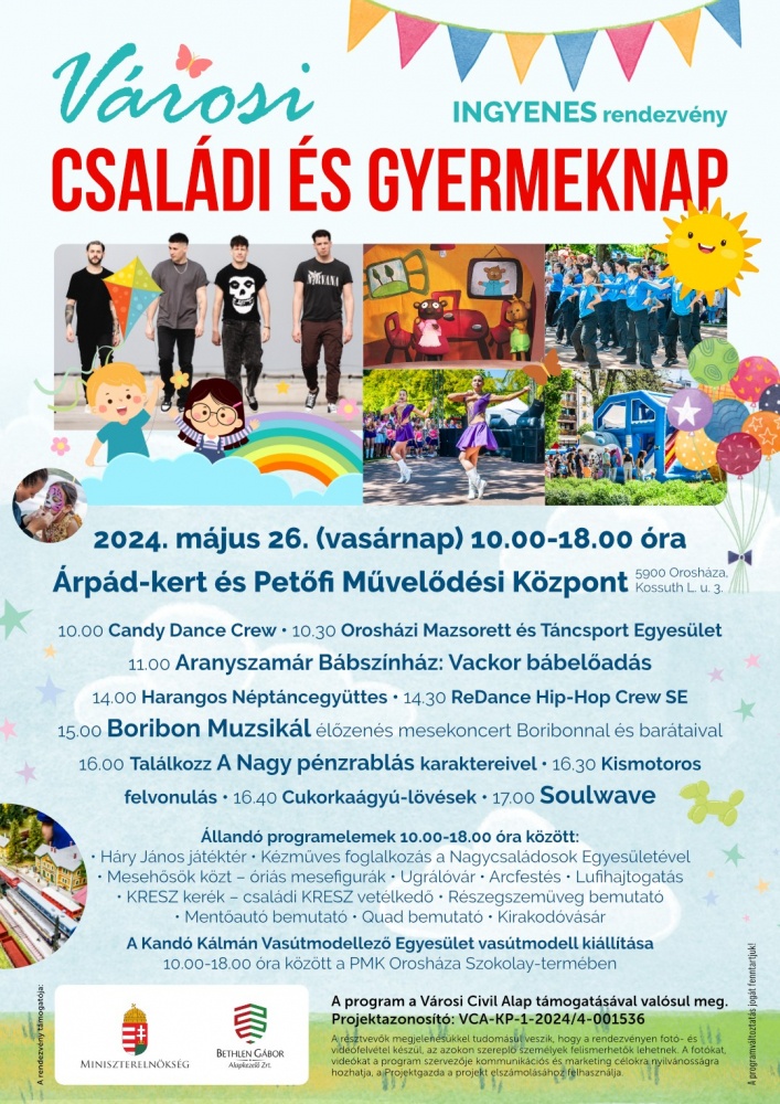 Gyermeknap Orosháza 2024. Városi családi és gyermeknap