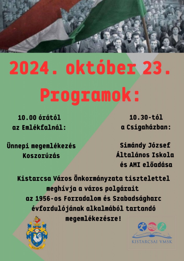 Október 23. Kistarcsa.  Ünnepi megemlékezés