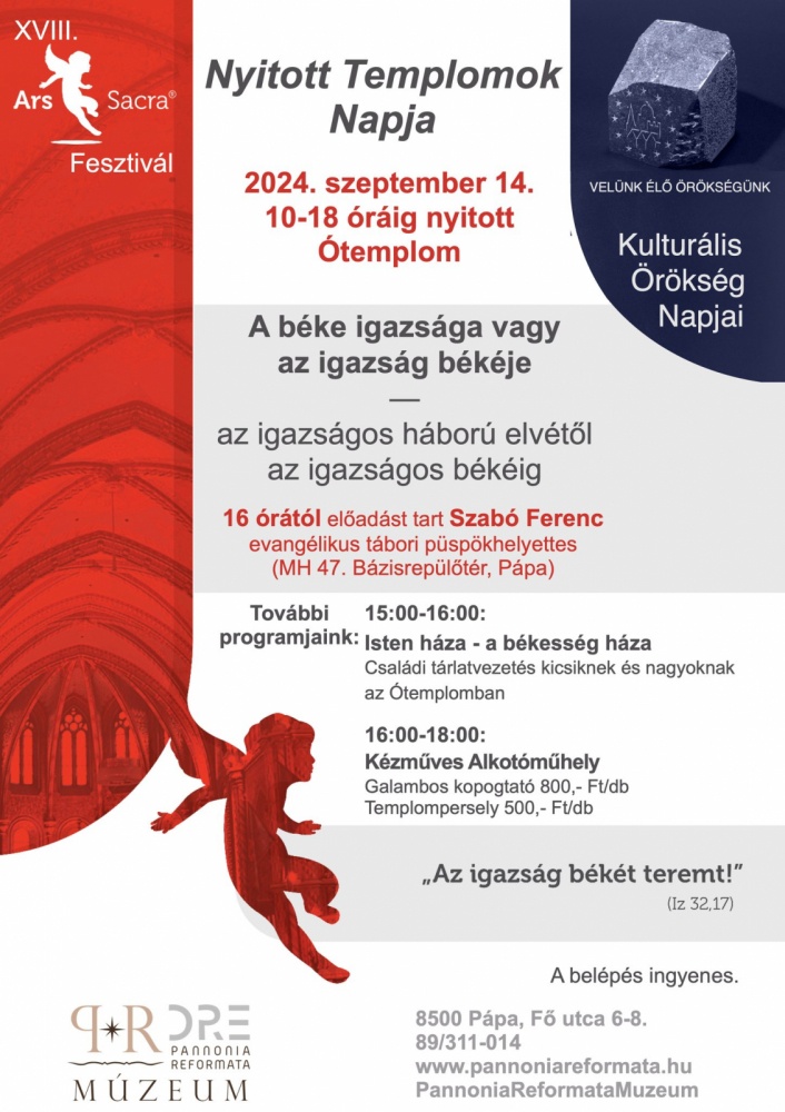 Ars Sacra Fesztivál - Nyitott Templomok Napja Pápa 2024