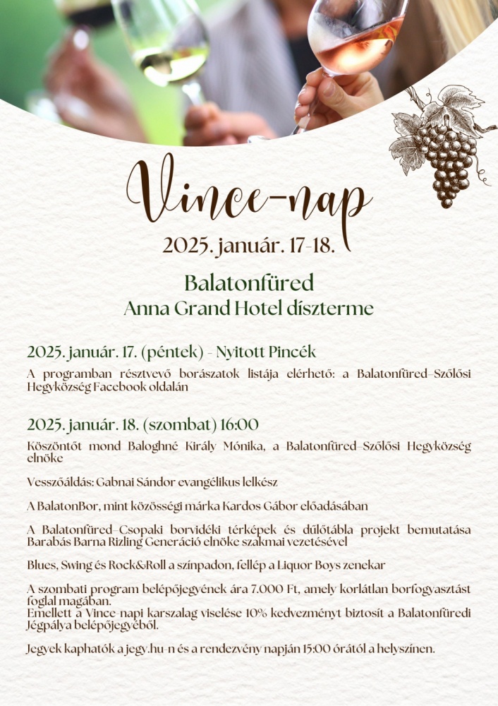 Vince-napi Borünnep Balatonfüred 2025