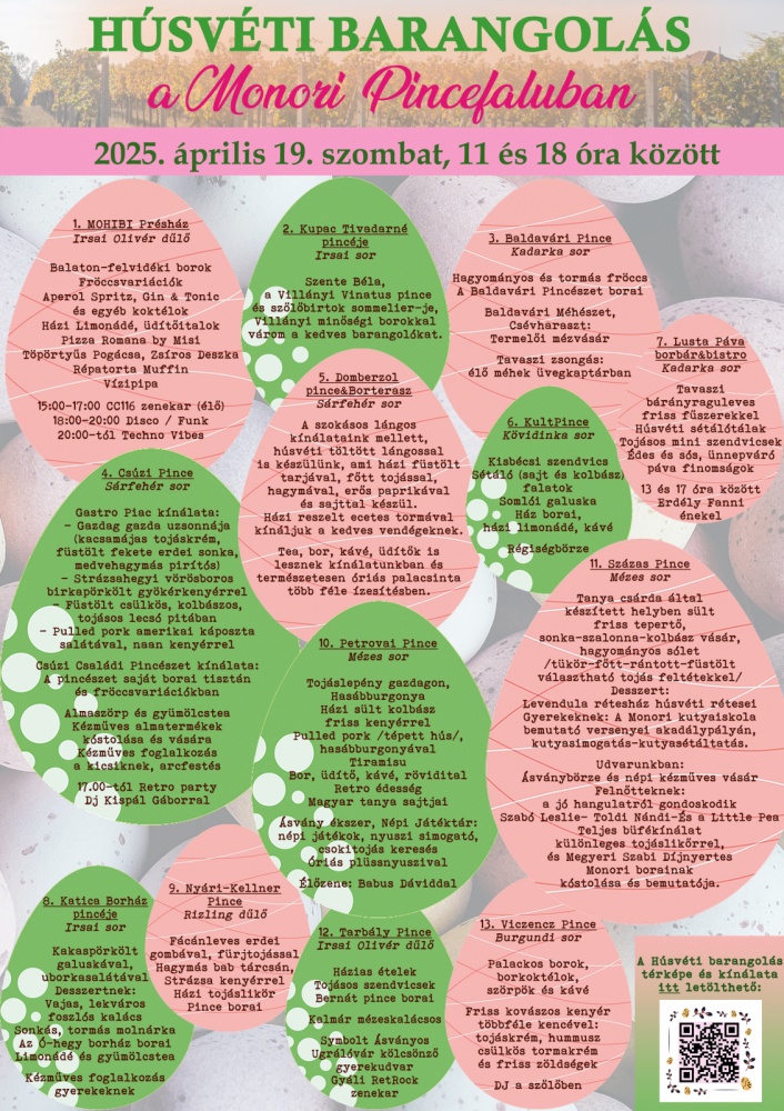 Monori bortúra 2025. Programok, események, rendezvények