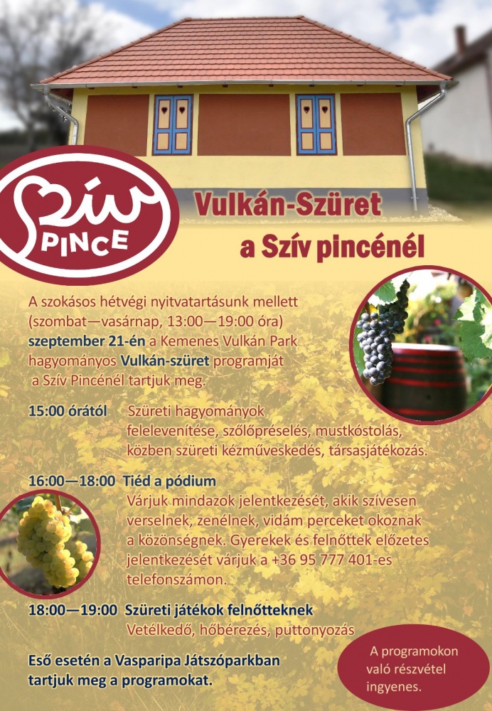 Ság-hegyi Szüreti Nap Celldömölk 2024. Vulkán-szüret a Szív Pincénél