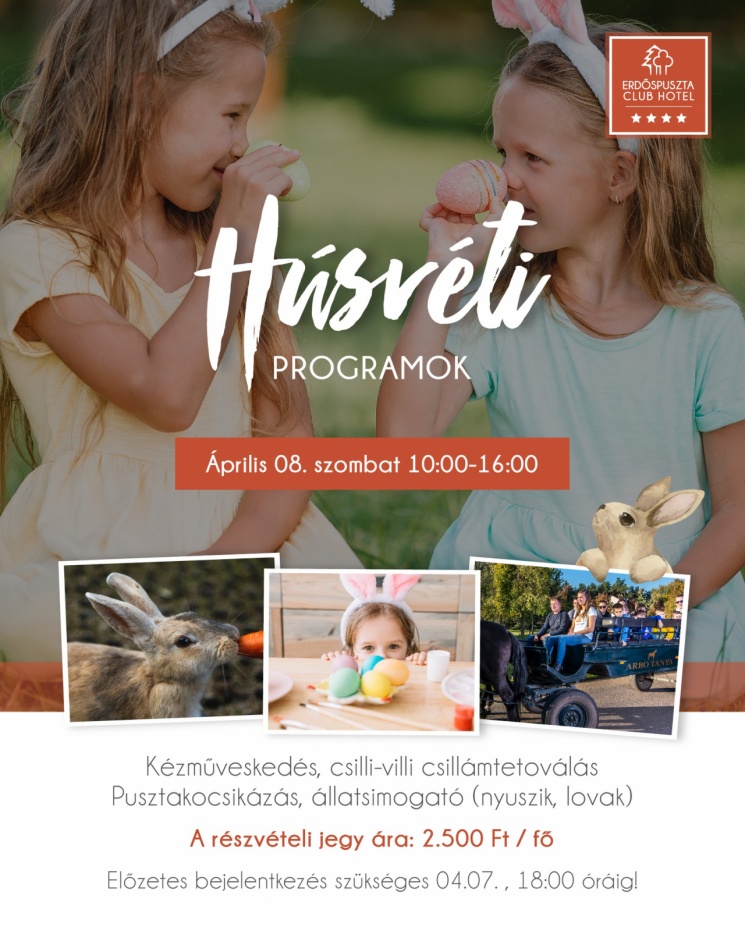 Erdőspuszta Club Hotel program 2023. Húsvéti élőzenés vacsoraest Debrecenben