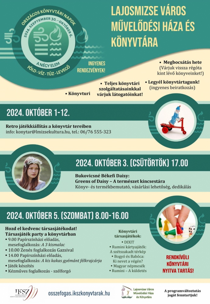 Országos Könyvtári Napok Lajosmizse 2024