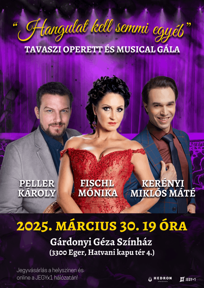 Operett és Musical Gála 2025 Eger. Újra felcsendülnek a felejthetetlen operett és musical slágerek