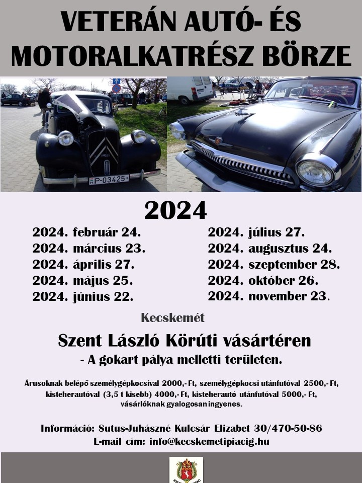 Kecskeméti Veteránbörze 2023. Autó- és motoralkatrész börze