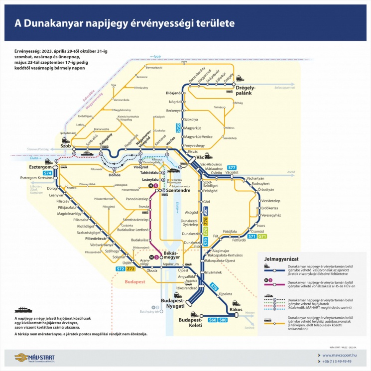 Dunakanyar kirándulás napijegy 2023. Korlátlan utazás vonattal, hajóval, busszal, hévvel