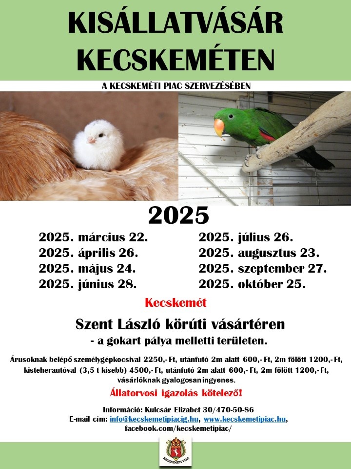Kisállatvásár Kecskemét 2023