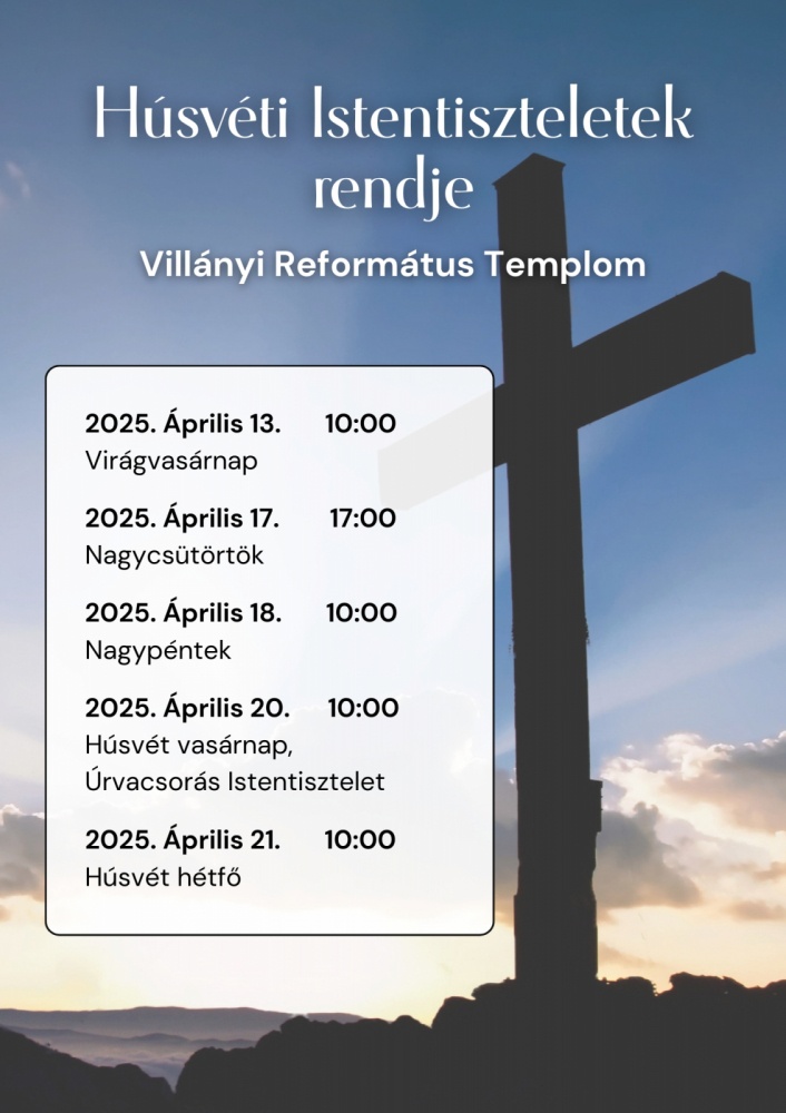 Húsvét Villányban 2025. Húsvéti szertartások rendje a templomokban