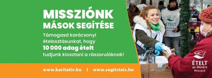 Karácsonyi Szeretetlakoma 2025 Budapest. Ünnepi étel- és élelmiszercsomag osztás