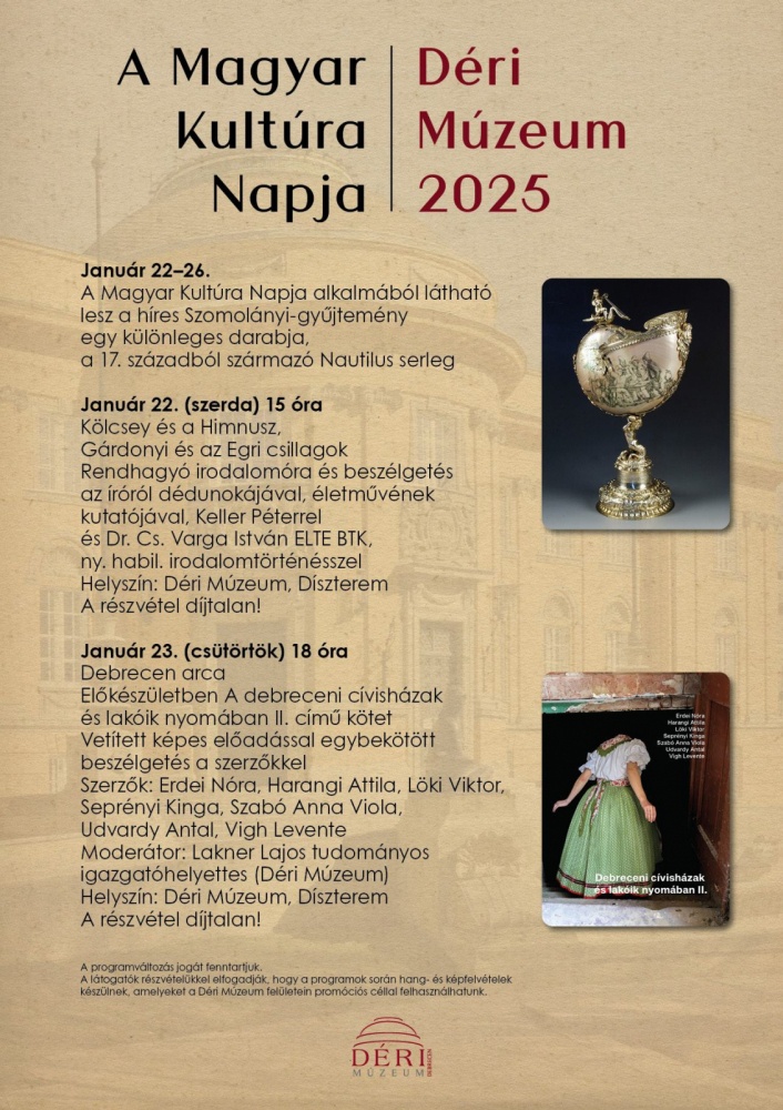 Magyar Kultúra Napja Debrecen 2025. Déri Múzeum