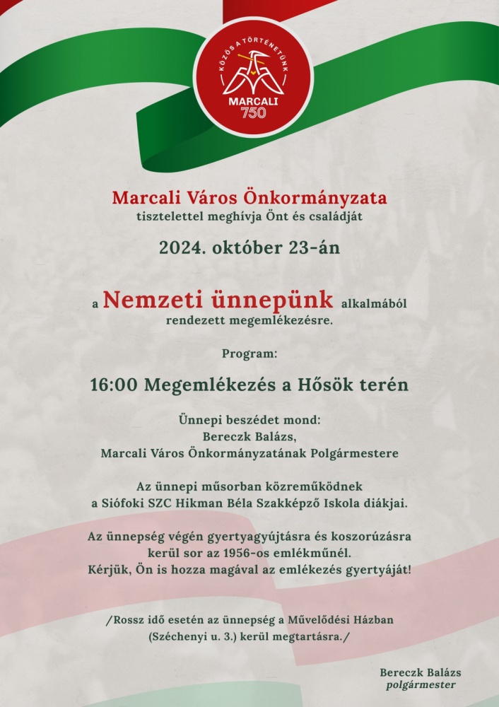 2024. október 23. Marcali. Ünnepi megemlékezés