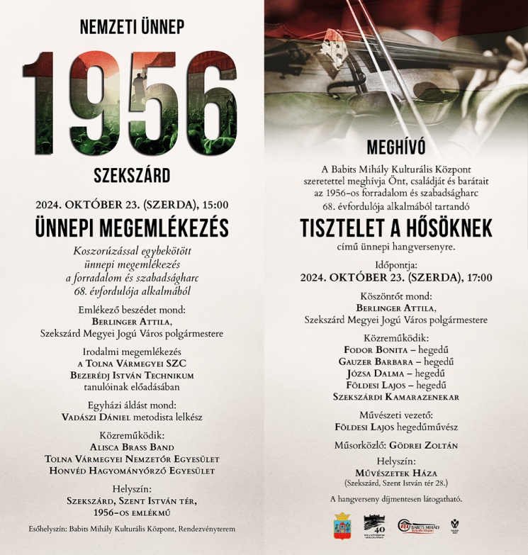 2024. Október 23. Szekszárd, Ünnepi megemlékezés az 1956-os a forradalom és szabadságharc emlékére
