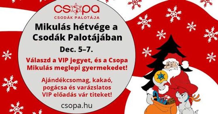 Mikulás Játszóház 2025. Mikulás hétvége a Csodák Palotájában