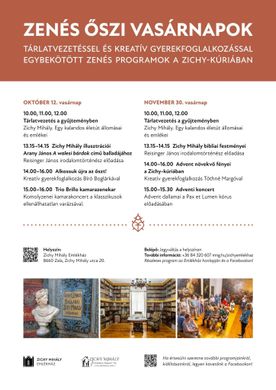 Zenés estek Zala 2025 - Koncertek, tárlatvezetések, előadások a Zichy-kúriában