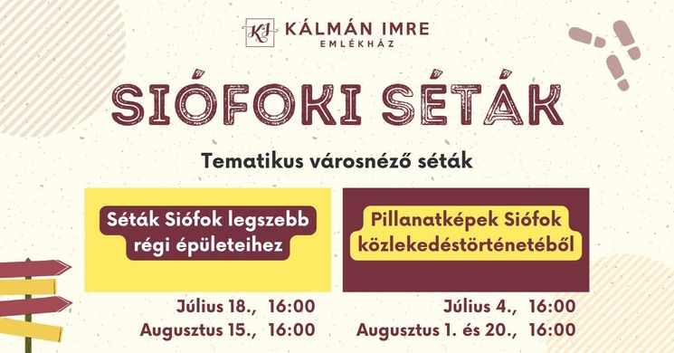 Siófoki séták 2025. Tematikus városnéző séták Siófokon