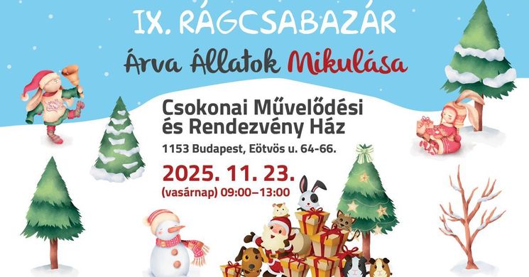 Rágcsabazár 2025. Árva Állatok Mikulása