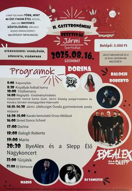 Jármi Falunap 2025. Gasztronómiai Fesztivál