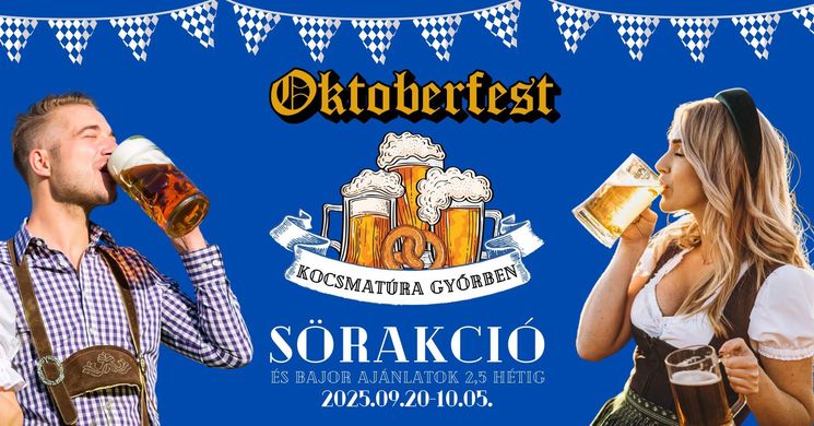 Oktoberfest Győr 2025. Kocsmatúra Győrben