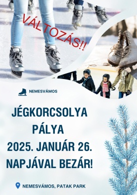 Korcsolya Nemesvámos 2025. Jégpálya a Patak parkban