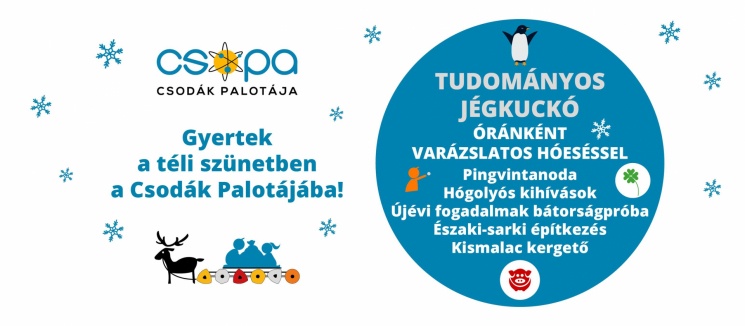 Téli szünet programok. Budapest. Tudományos Jégkuckó a Csodák Palotájában