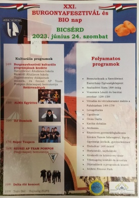 Burgonyafesztivál és Bio Nap Bicsérd 2023