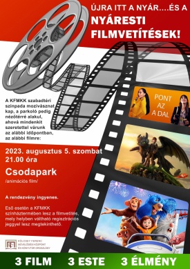 Oroszlány mozi 2023. Nyáresti filmvetítések