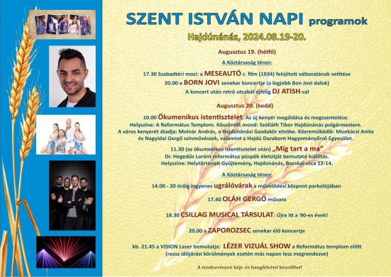 2024. Augusztus 20. Hajdúnánás. Szent István-napi programok