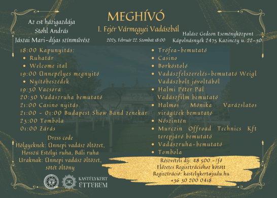 Vadászbálok 2025. Programok, eseménye, rendezvények