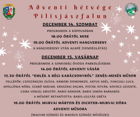 Adventi vásár Pilisjászfalu 2024