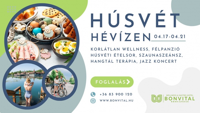 Hévízi Húsvéti pihenés a Bonvital felnőttbarát szállodában, középpontban a testi és lelki megújulás