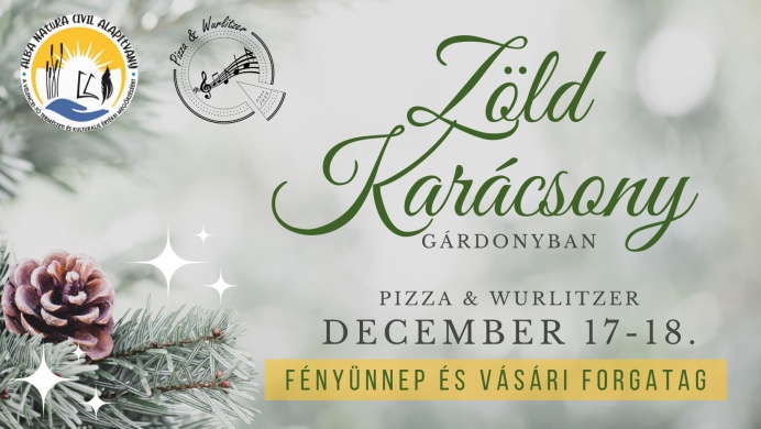 Karácsony Gárdony 2022. Zöld karácsony a Pizza & Wurlitzer Étterem parkolójában