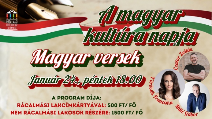 Magyar Kultúra Napja Rácalmás 2025. Magyar versek