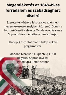 2025. március 15. Sopronkövesd. Megemlékezés az 1848/49-es forradalom és szabadságharc tiszteletére