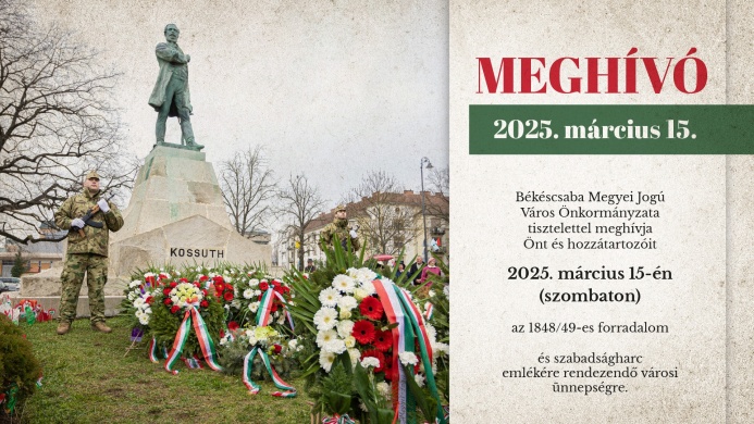 2025. március 15. Békéscsaba, ünnepség az 1848/49-es forradalom és szabadságharc emlékére