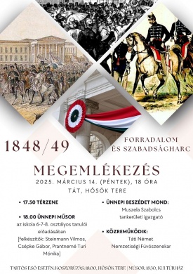 2025. március 15. Tát. Ünnepi megemlékezés a Hősök terén