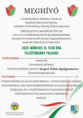 2025. március 15. Felsőtárkány. Ünnepi megemlékezés