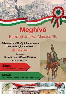 Március 15 Balatonszemes 2023. Megemlékezés és koszorúzás