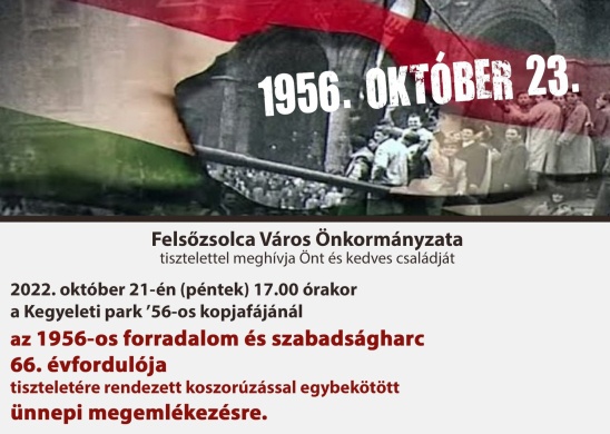 Október 23 Felsőzsolva 2022. Megemlékezések