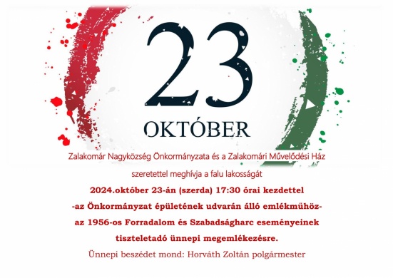 2024. október 23. Zalakomár. Ünnepi megemlékezés