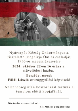 2024. október 23. Nyársapát. 1956-os megemlékezés