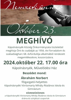 2024. október 23. Kápolnásnyék. Ünnepi megemlékezés