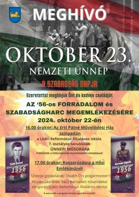 2024. október 23. Litér. Megemlékezés az 1956-os forradalom és szabadságharc emléknapján