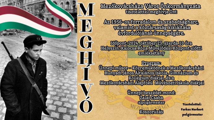 2024. Október 23. Mezőkovácsháza. Ünnepség az 1956-os forradalom és szabadságharc évfordulóján