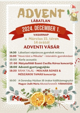 Adventi vásár Lábatlan 2024. Advent Lábatlanon