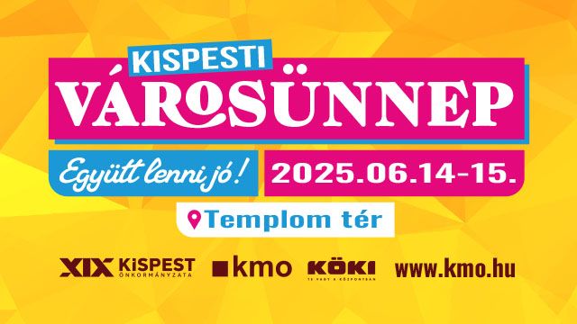 Újra Kispesti Városünnep!  Remek hangulatú családi program, sztárfellépők egész hada, kirakodóvásár, kulturált vendéglátás.