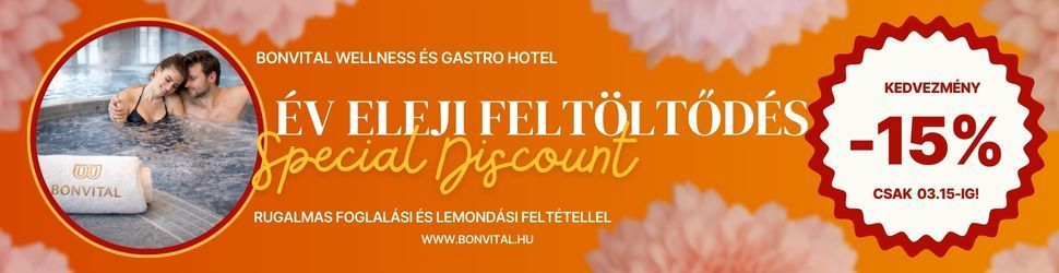 Év eleji feltöltődés 15% kedvezménnyel hévíz felnőttbarát szállodájában 2026. március 15-ig