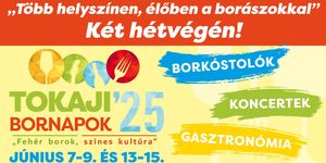 Tokaji Bornapok 2025. Borkóstolók élőben a borászokkal, koncertek, gasztronómia